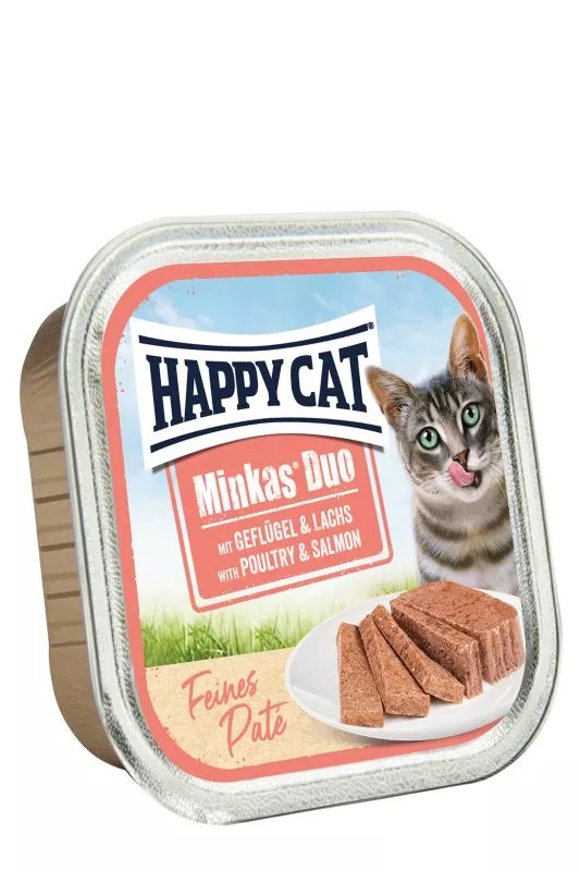 Happy Cat Minkas Duo - drůbeží a lososové 16 x 100 g