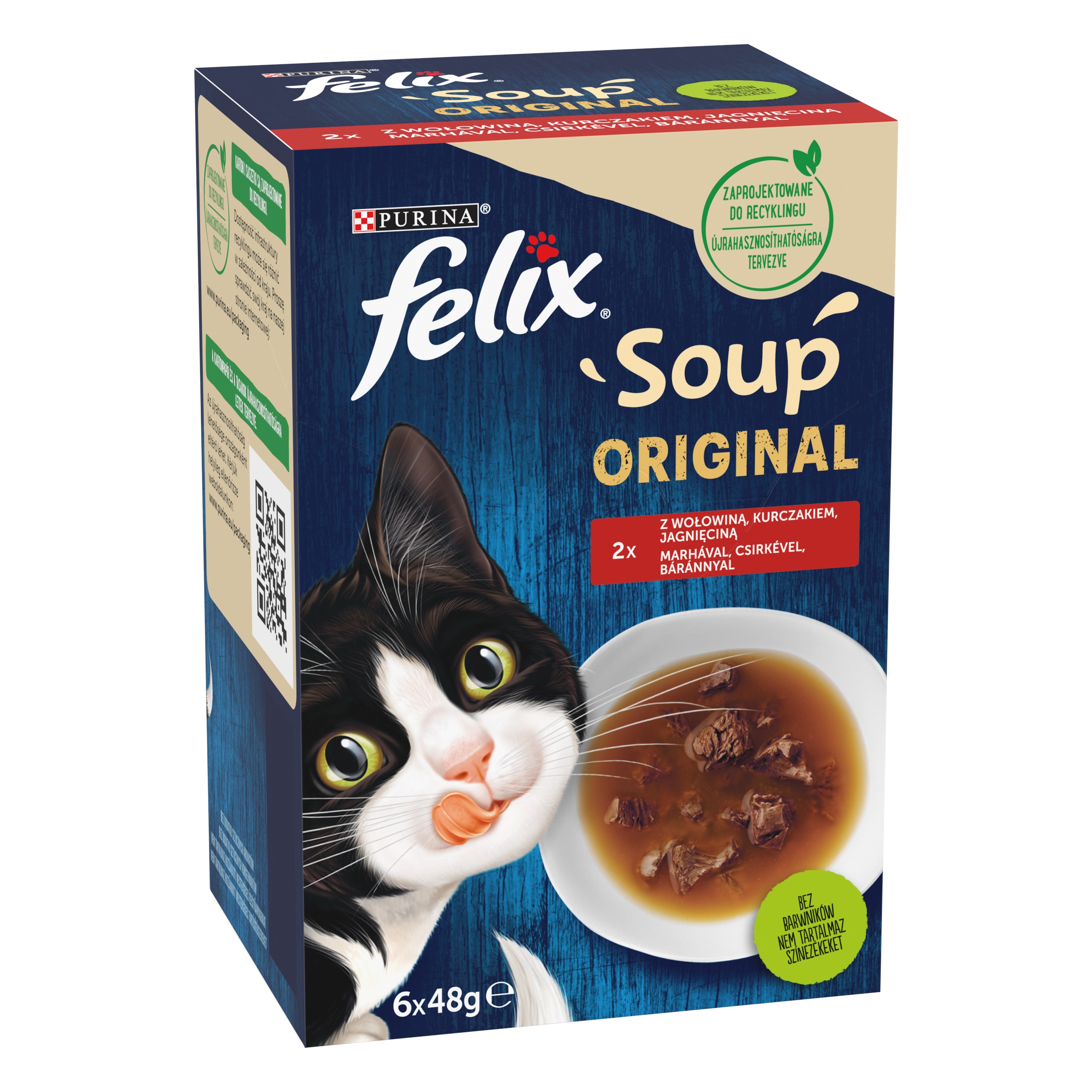 Felix Soup Házias Válogatás marhával, csirkével, báránnyal 6 x 48 g