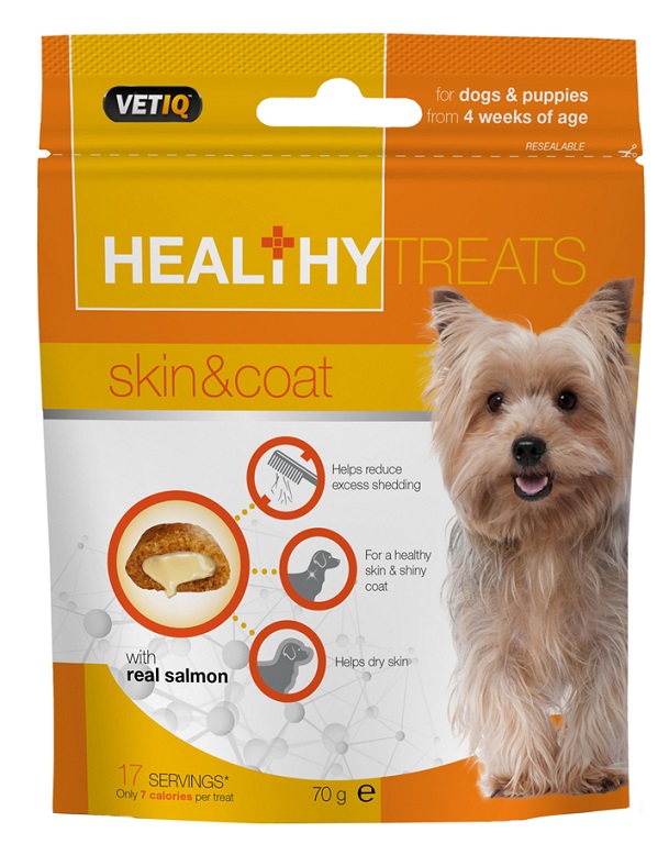 VetIQ Healthy Treats Skin & Coat Belohnungssnacks für Hunde und Welpen 2 x 70 g