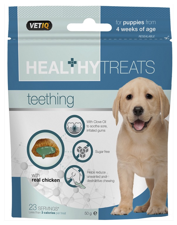 VetIQ Healthy Treats Teething Belohnungssnacks für Hunde und Welpen 2 x 50 g