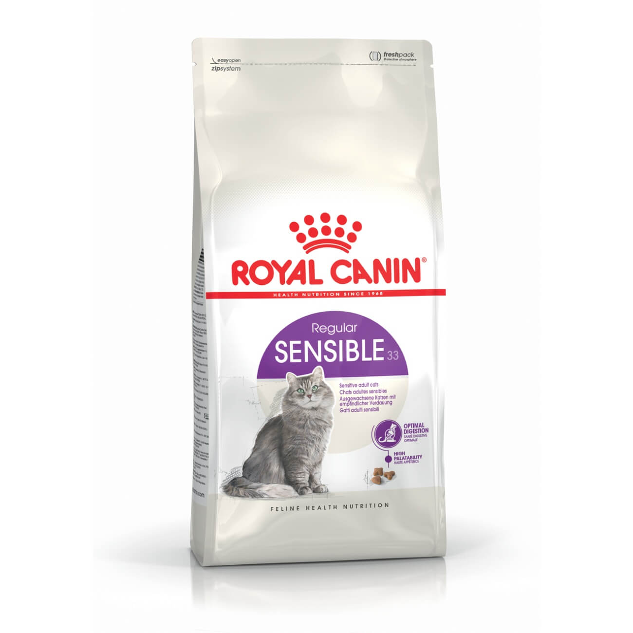 Royal Canin Sensible - érzékeny emésztésű felnőtt macska száraz táp 10 kg + 2 kg ajándék!