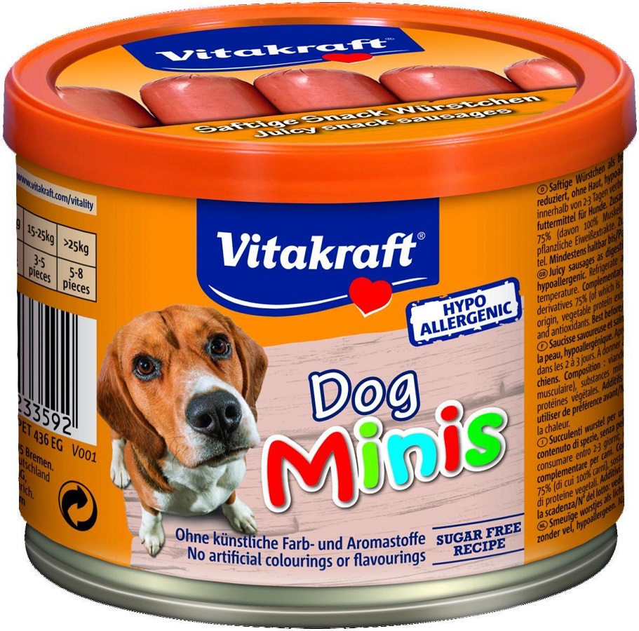 Vitakraft Dog Minis nagrada klobasa z govedino za pse 120 g