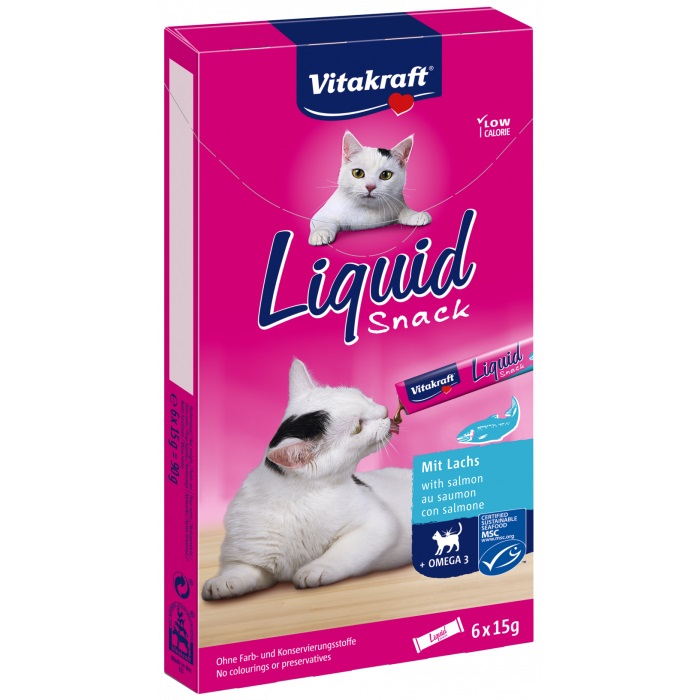 Vitakraft Liquid Snack cu somon pentru pisici 1 pachet