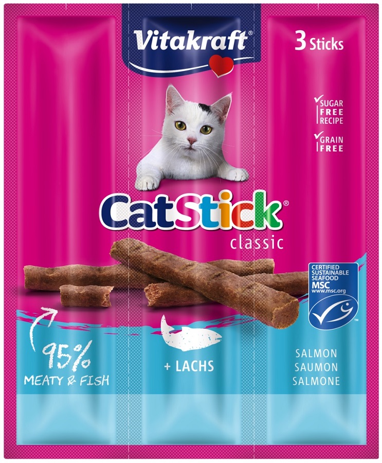 Vitakraft Mini Stick losos a pstruh pro kočky 3 ks