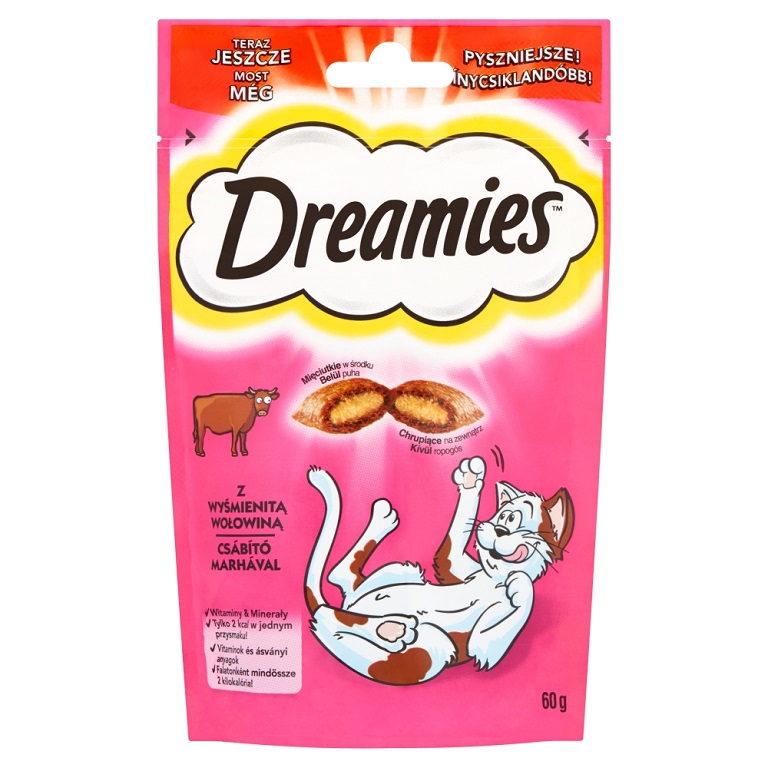 Dreamies pribolšek za mačke z govedino 60 g