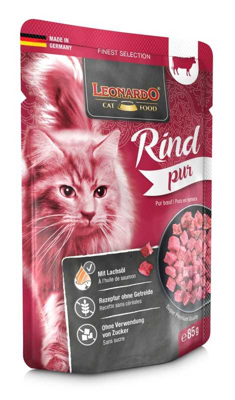 LEONARDO® Finest Selection Rind Pur Katzenfutter 85 g