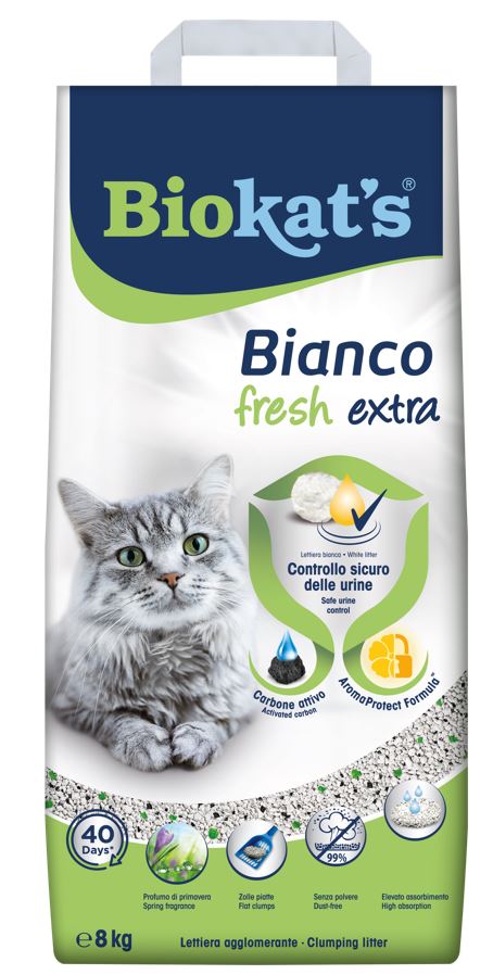 Nisip pisici Biokat's Bianco Fresh Extra carbon activ 2 x 8 kg