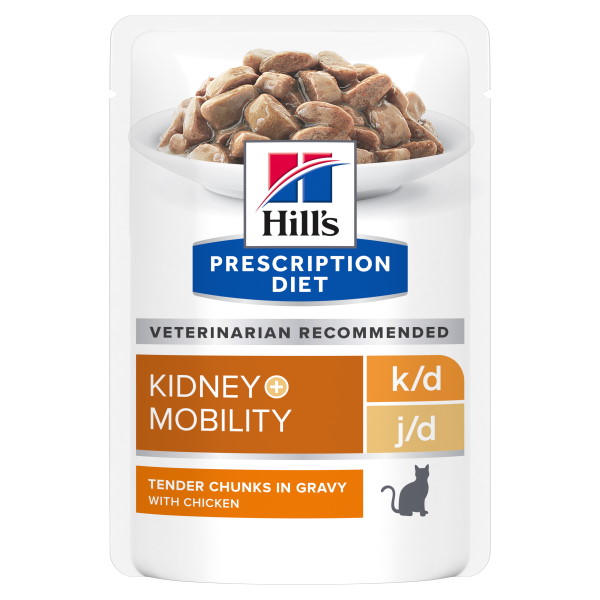 Hill's Prescription Diet k/d + Mobility Kidney + Joint Care krmivo pro kočky - v hliníkové kapsičce 12 x 85 g