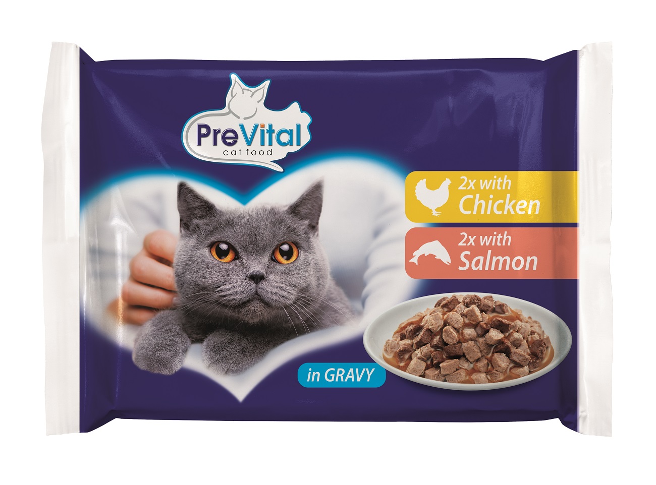 PreVital Vital Pack s piščancem in lososom 4 x 100 g