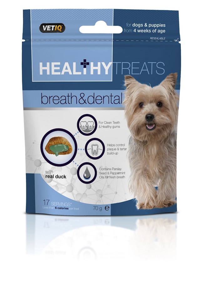 VetIQ Healthy Treats Breath & Dental Belohnungssnacks für Hunde und Welpen 2 x 70 g