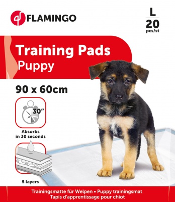 Flamingo Trainingsmatte Pady für Welpen L (90 x 60 cm) - 20 Stk