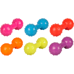 Flamingo Rubber Dumbell - halteră cu sunătoare pentru câini 12 cm