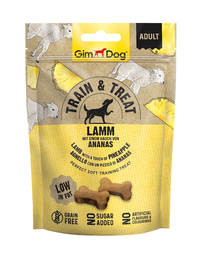 GimDog Train & Treat Lamm & Ananas snack 125 g