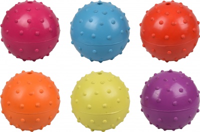 Flamingo Rubber Ball - Gummiball mit Glocke - gemischte Farben 7 cm