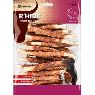 Flamingo Snacks R'Hide Stick mit Ente 15 Stk - 6 cm