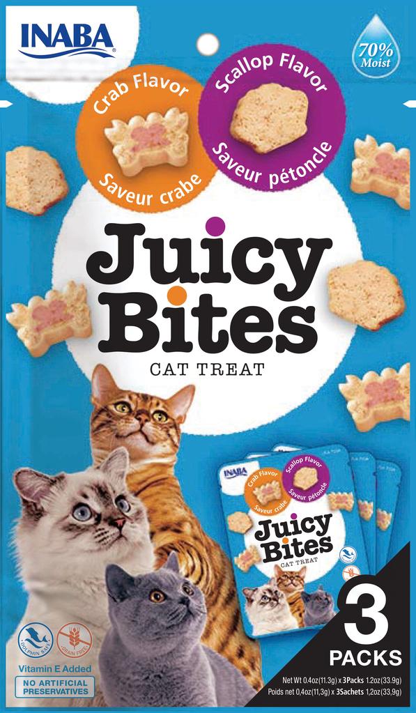 INABA Cat Juicy Bites - krab i małże 3 x 11,3 g