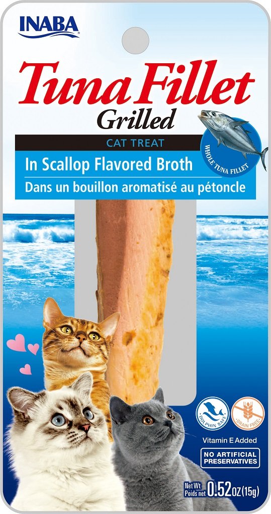 INABA Cat Grilled Tuna Fillet - vo vývare z hrebenatky 15 g