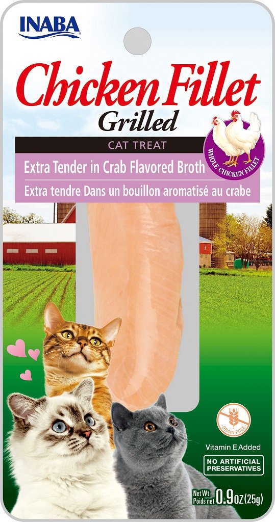 INABA Cat Grilled Chicken Fillet - în supă de crab, extra moale 25 g