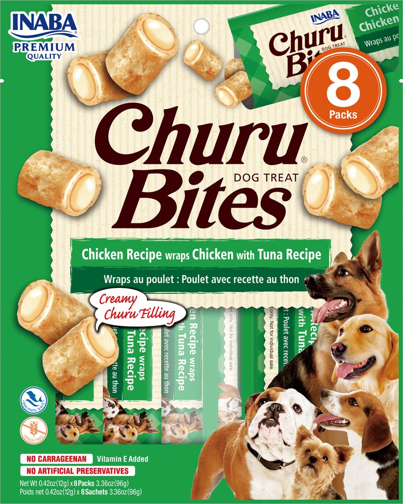 INABA Dog Churu Bites - Kuře s tuňákem 8 x 12 g