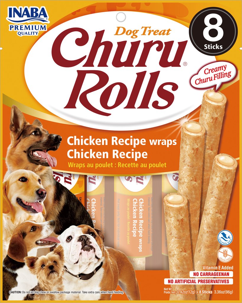 INABA Dog Churu Rolls - piletina 8 x 12 g