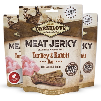 Carnilove Jerky Snack králičie & morčacie 100 g