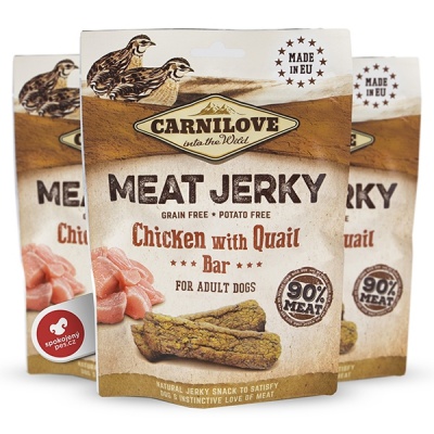 Carnilove Jerky Snack prepelica & kura 100 g