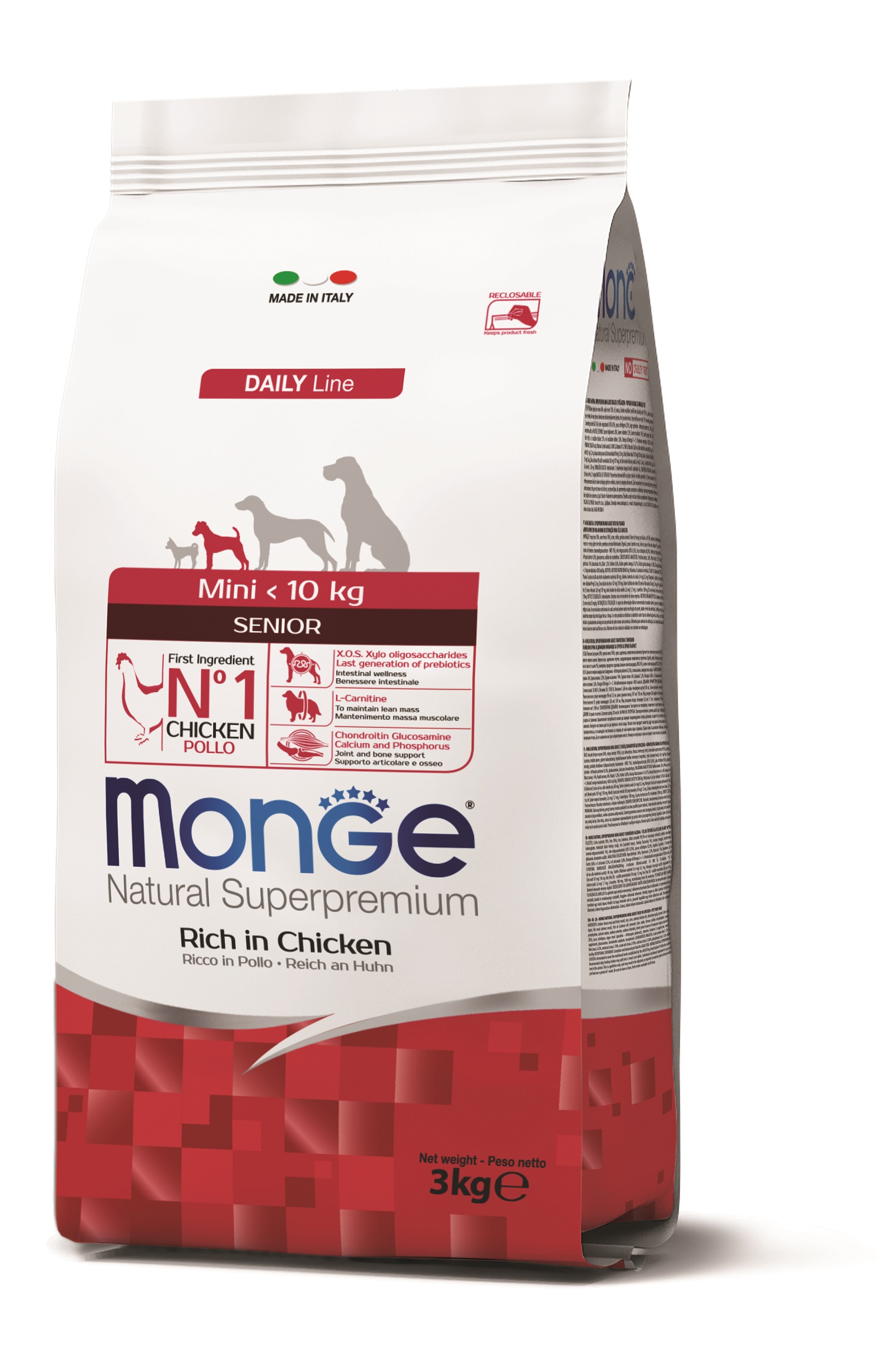Monge Daily Line Mini Senior suché krmivo pro psy - kuřecí 3 kg