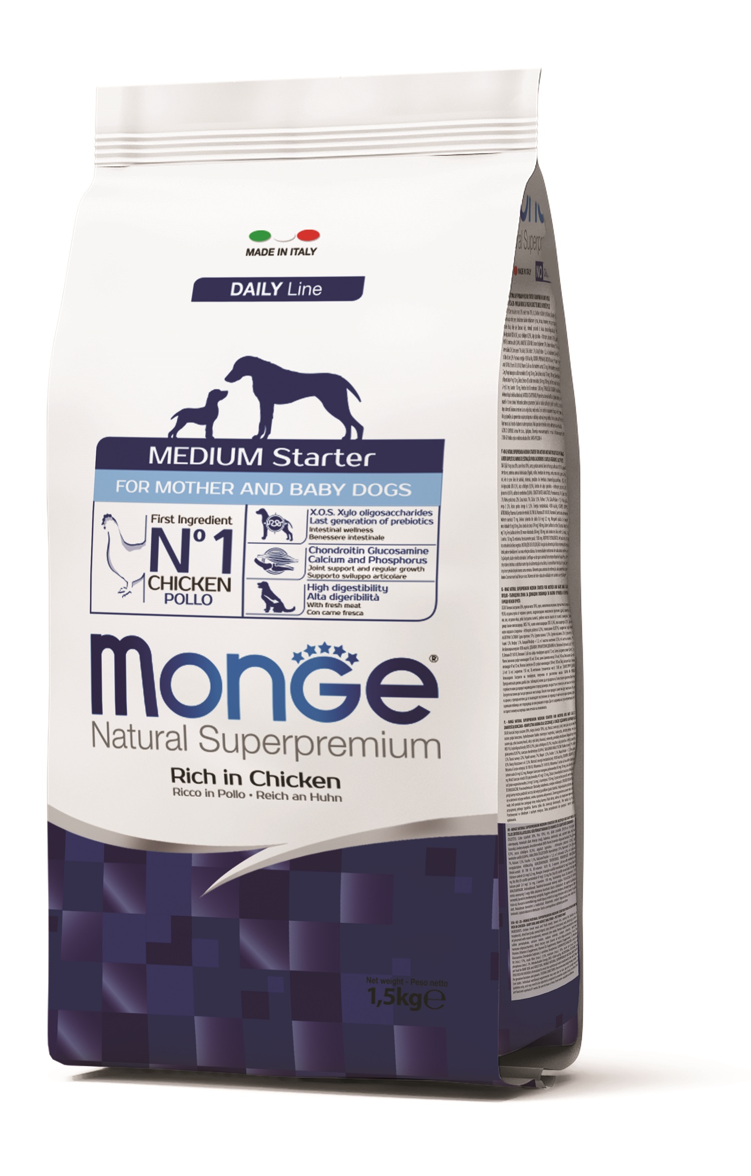 Monge Daily Line Medium Starter suché krmivo pro psy - kuřecí 1,5 kg