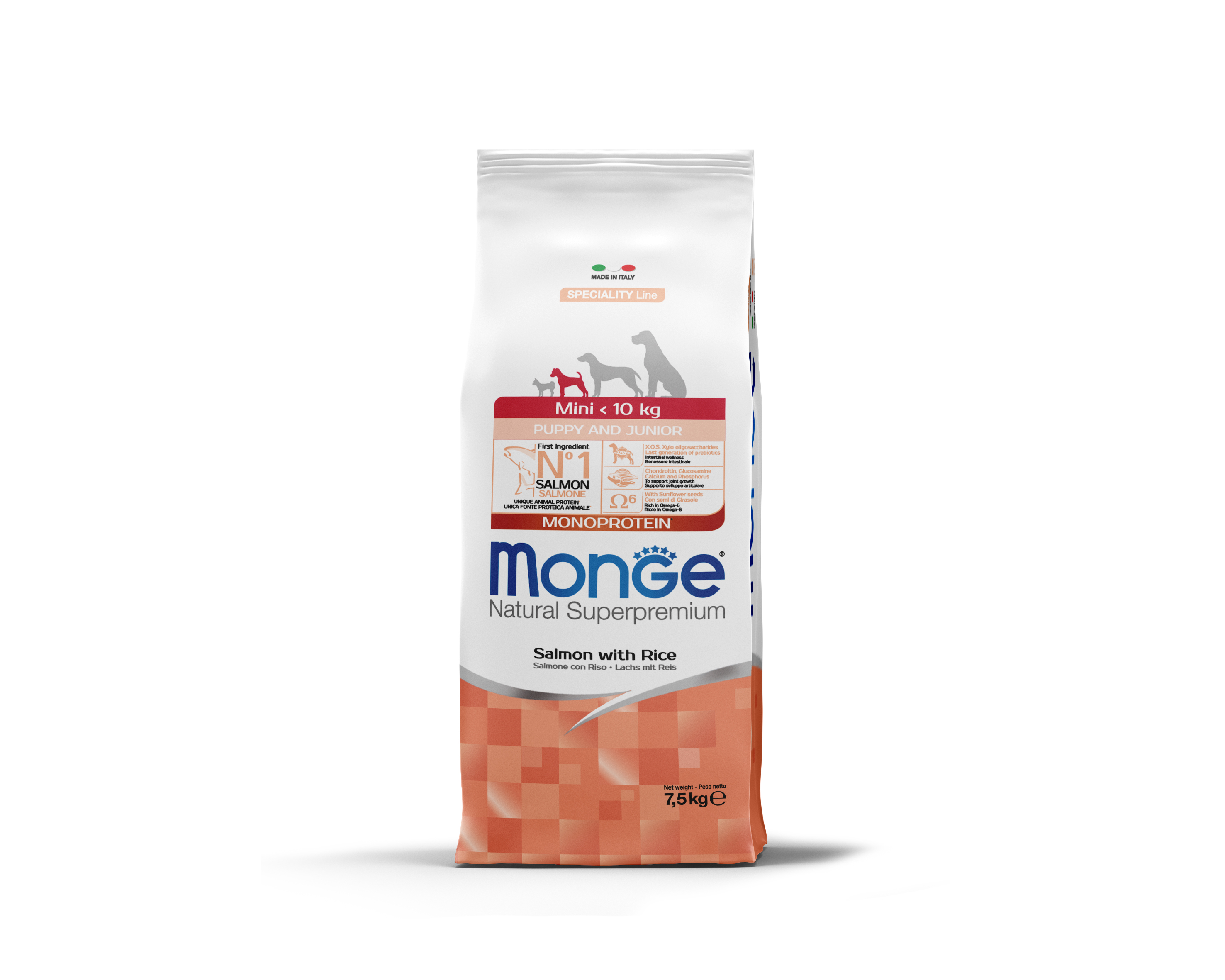 Monge Speciality Line Mini Puppy & Junior Lazac Monoprotein suché krmivo pro psy - losos, rýže 7,5 kg