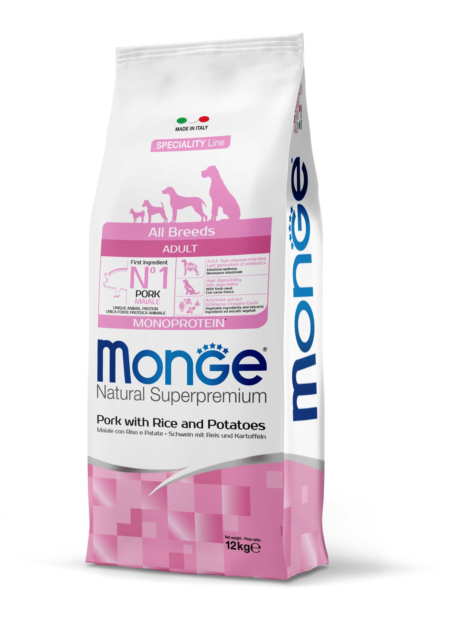 Monge Speciality Line All Breeds Adult Monoprotein suché krmivo pro psy - vepřové, rýže a brambory 12 kg
