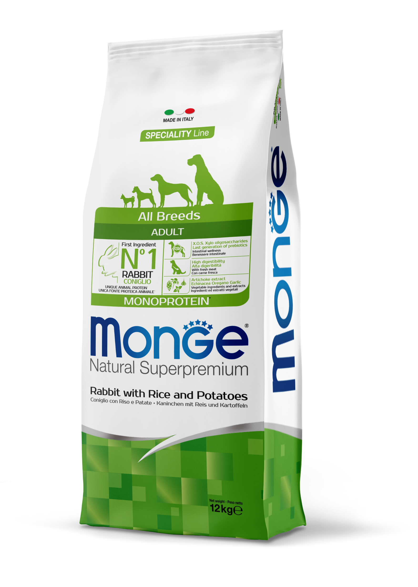 Monge Speciality Line All Breeds Adult Monoprotein suché krmivo pro psy - králičí, rýže a brambory 12 kg