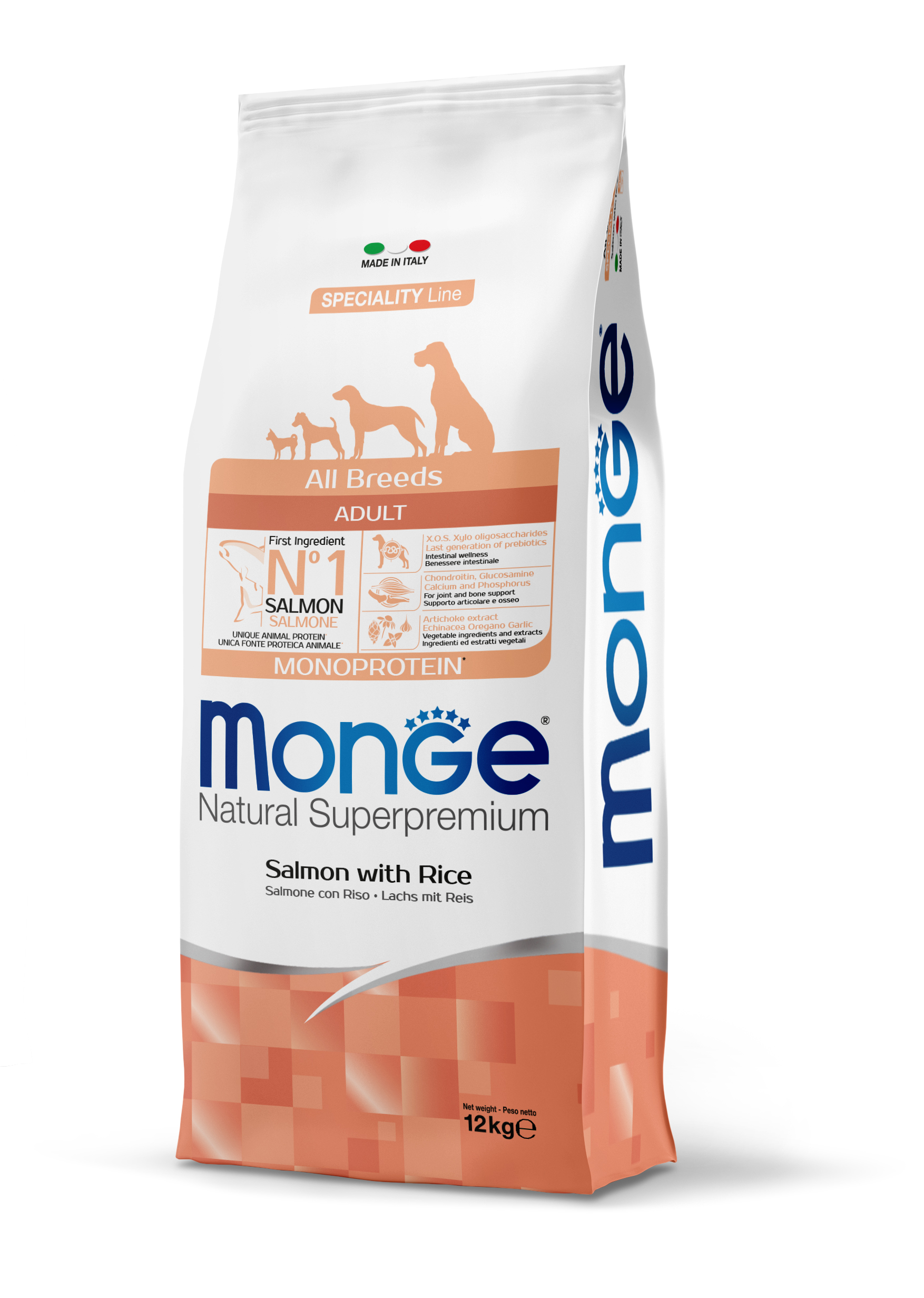 Monge Speciality Line All Breeds Adult Monoprotein suché krmivo pro psy - losos a rýže 12 kg