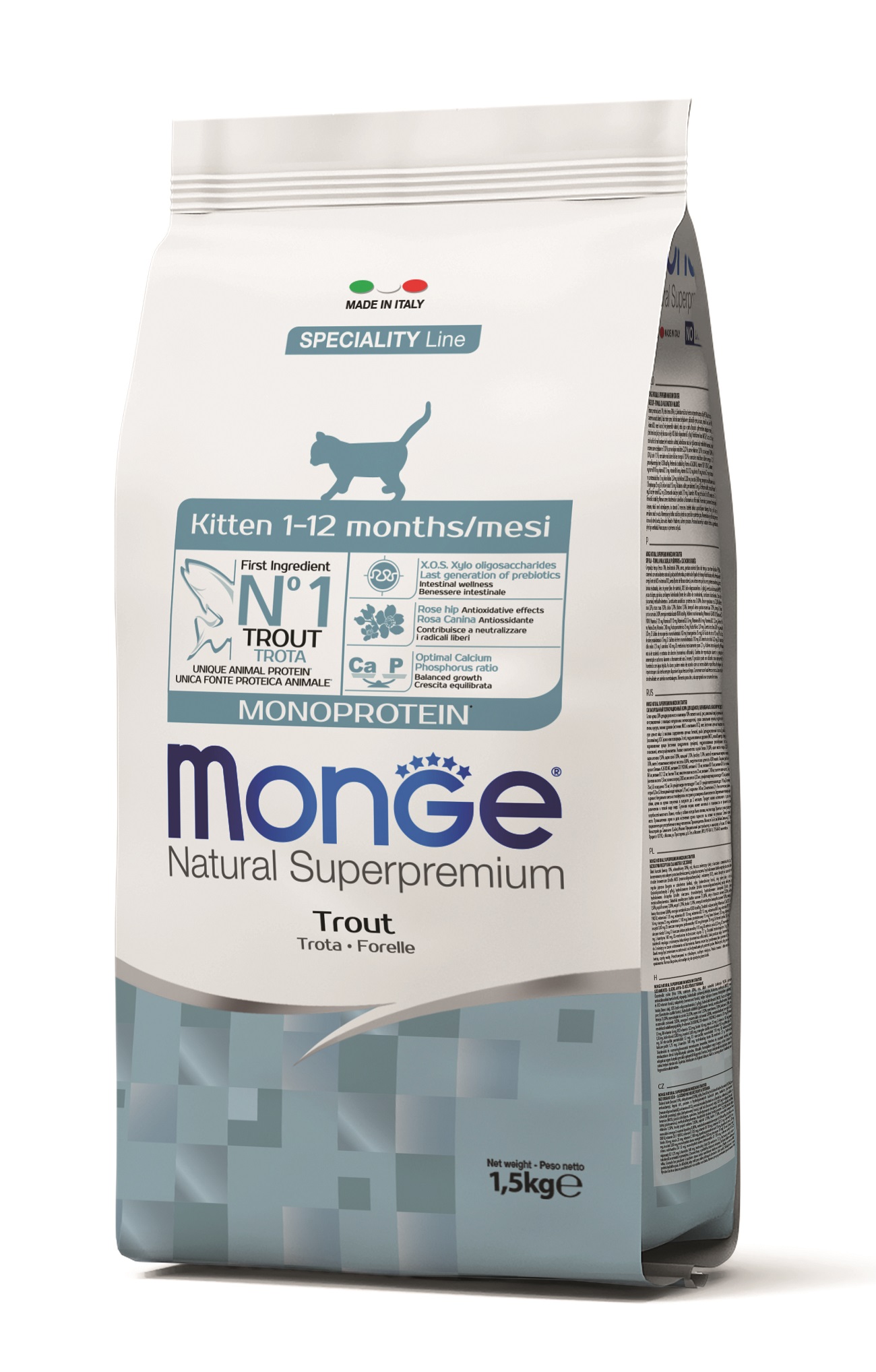 Monge Cat Monoprotein Kitten - păstrăv 1,5 kg