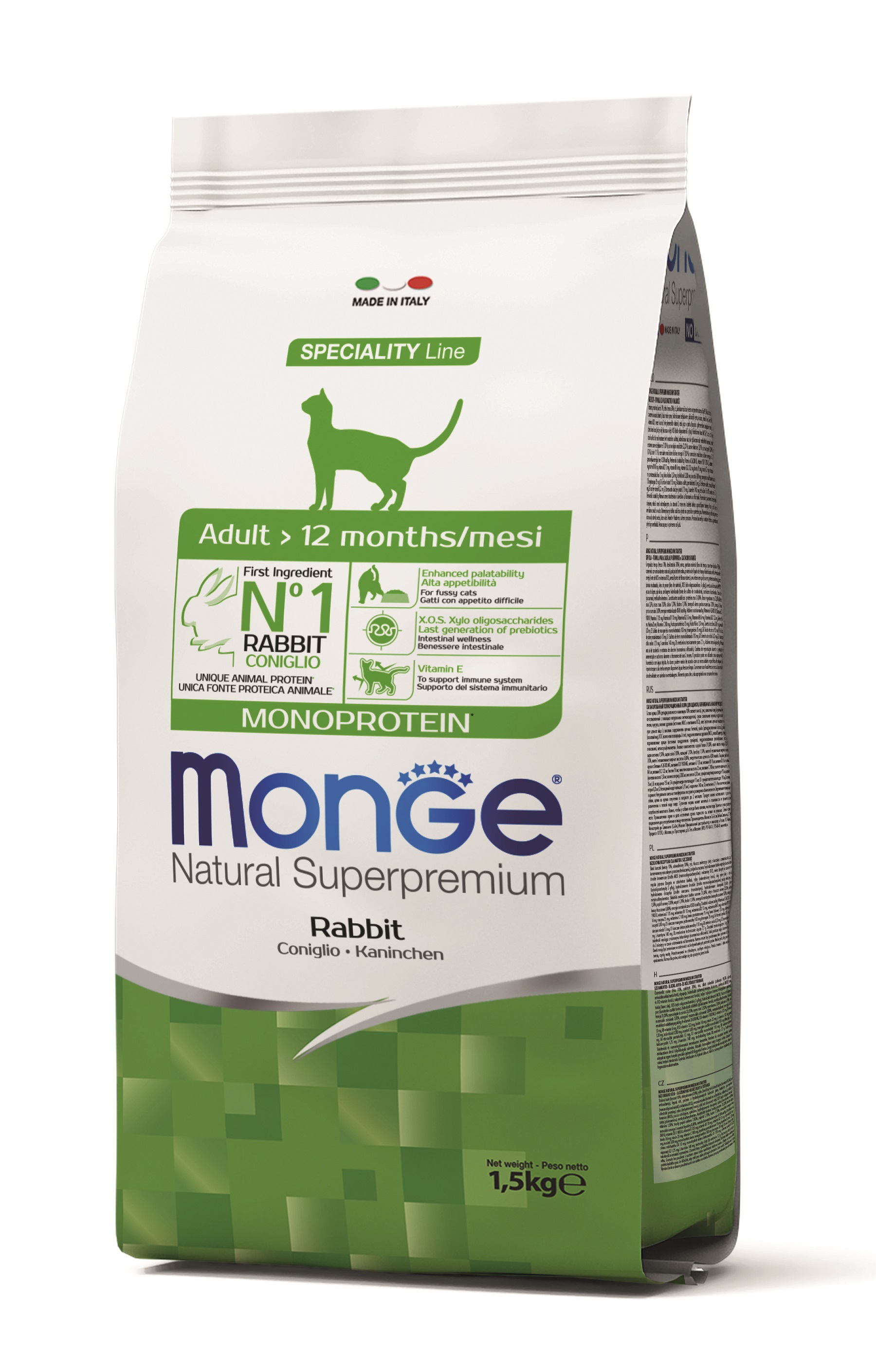 Monge Cat Adult Monoprotein - zajíc 1,5 kg