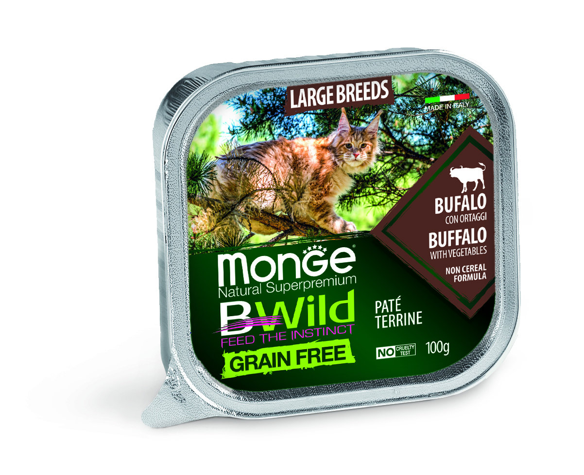 Monge BWild Grain Free Paté Terrine Large Breed - buvol se zeleninou 100 g