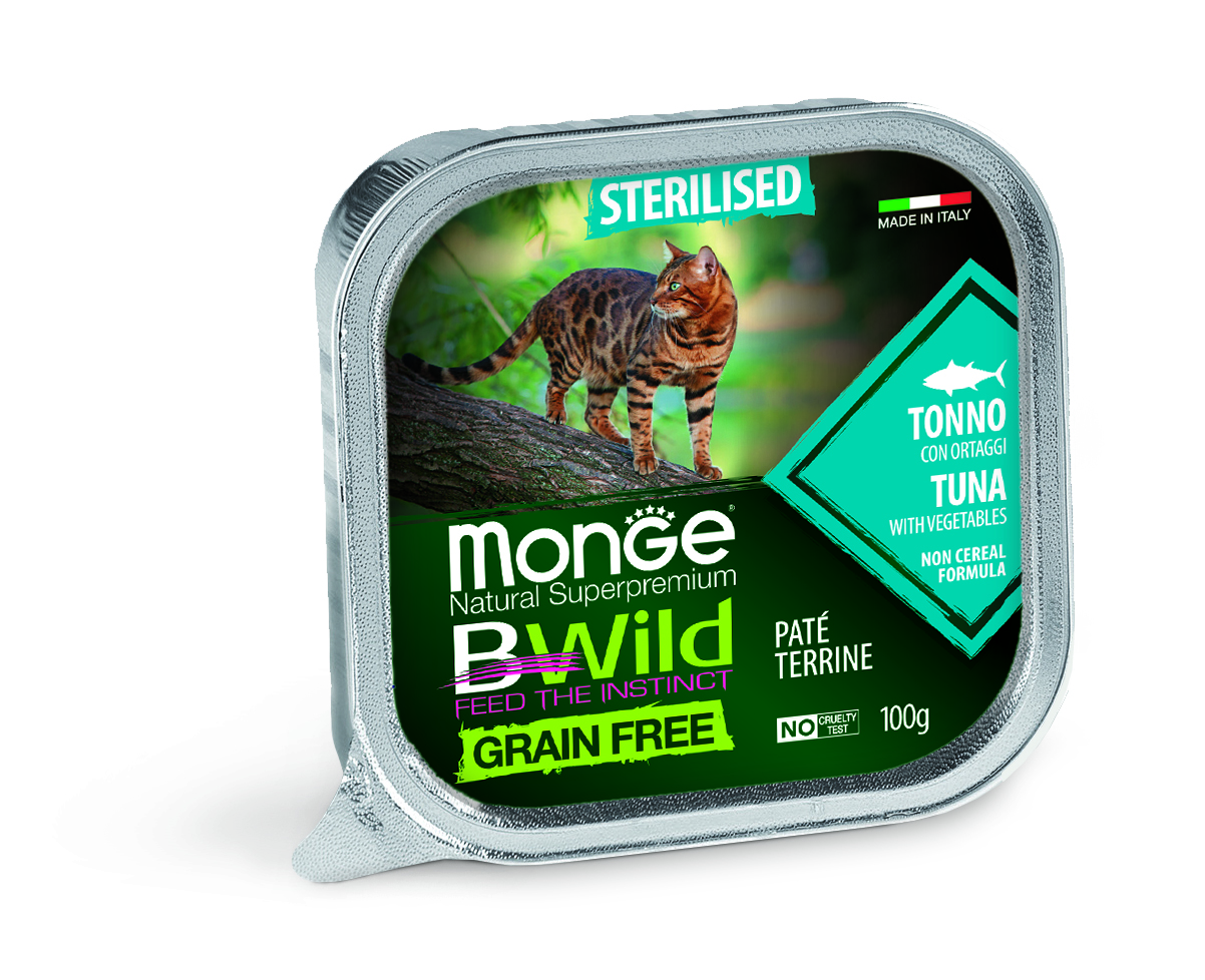 Monge BWild Grain Free Paté Terrine Sterilised - tuňák se zeleninou 100 g