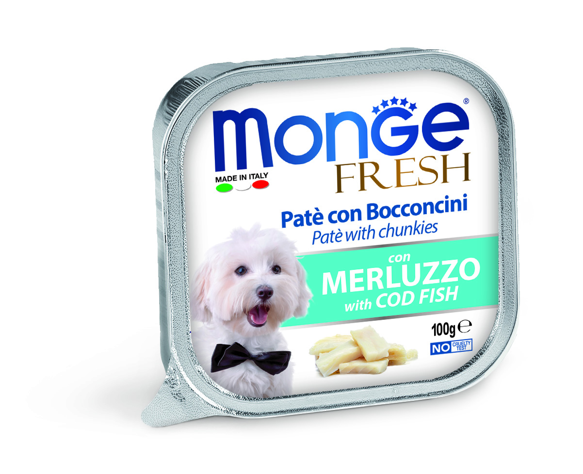 Monge Dog Fresh paté s kousky masa - tuňák 100 g