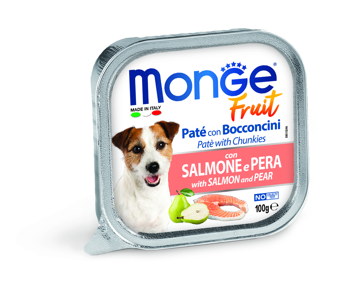 Monge Dog Fruit paté - losos a hrušky 100 g