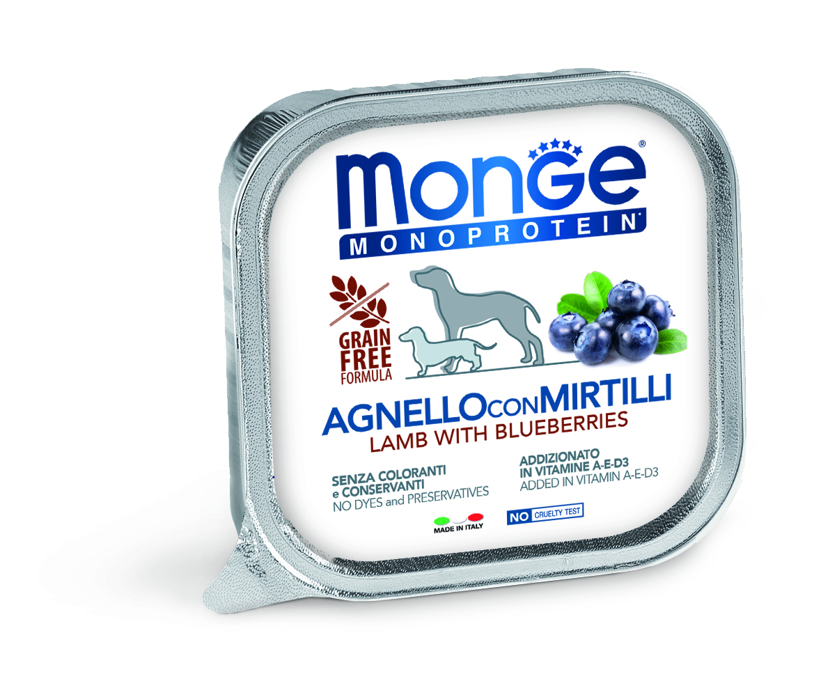 Monge Dog Monoprotein Fruits paté - jehněčí a borůvky 150 g