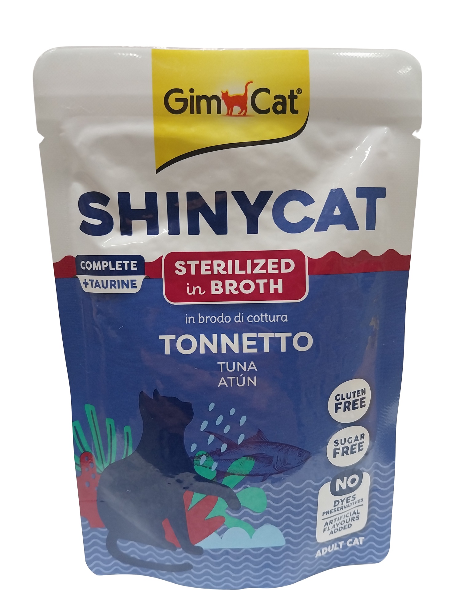 GimCat Shinycat vlhké krmivo pro kastrované kočky - tuňák 70 g