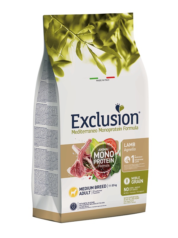 Exclusion Mediterraneo Monoprotein Formula Medium Breed Trockenfutter - Lamm 12 kg