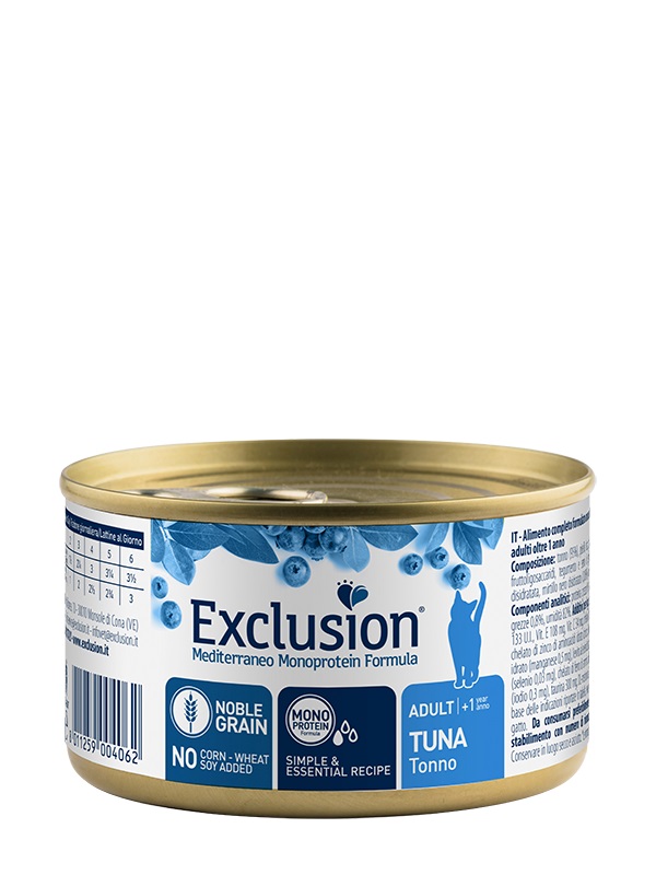 Exclusion Mediterraneo Monoprotein Formula Adult Cat conservă - ton 85 g