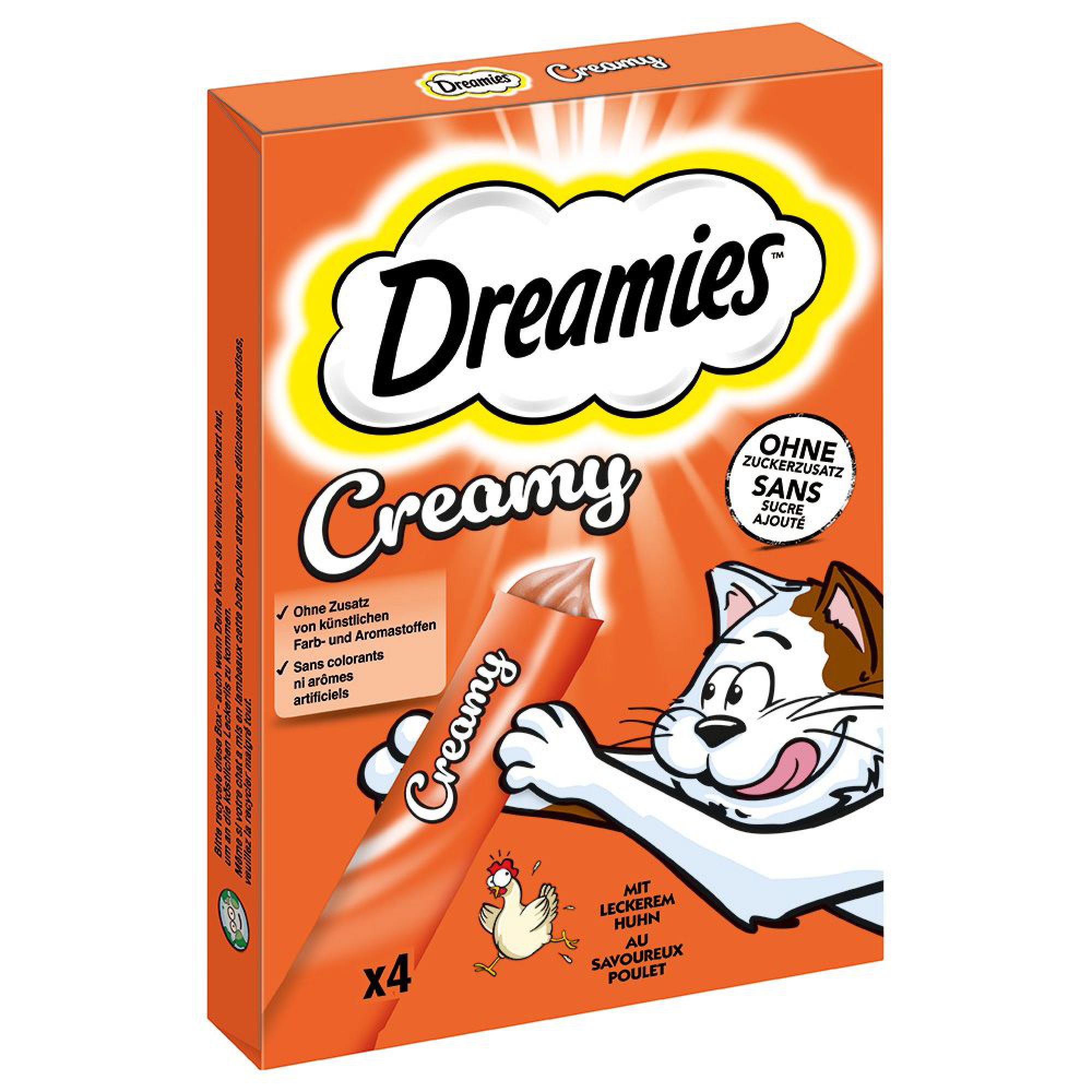 Dreamies Creamy jutalomfalat macskáknak - csirke 4 x 10 g