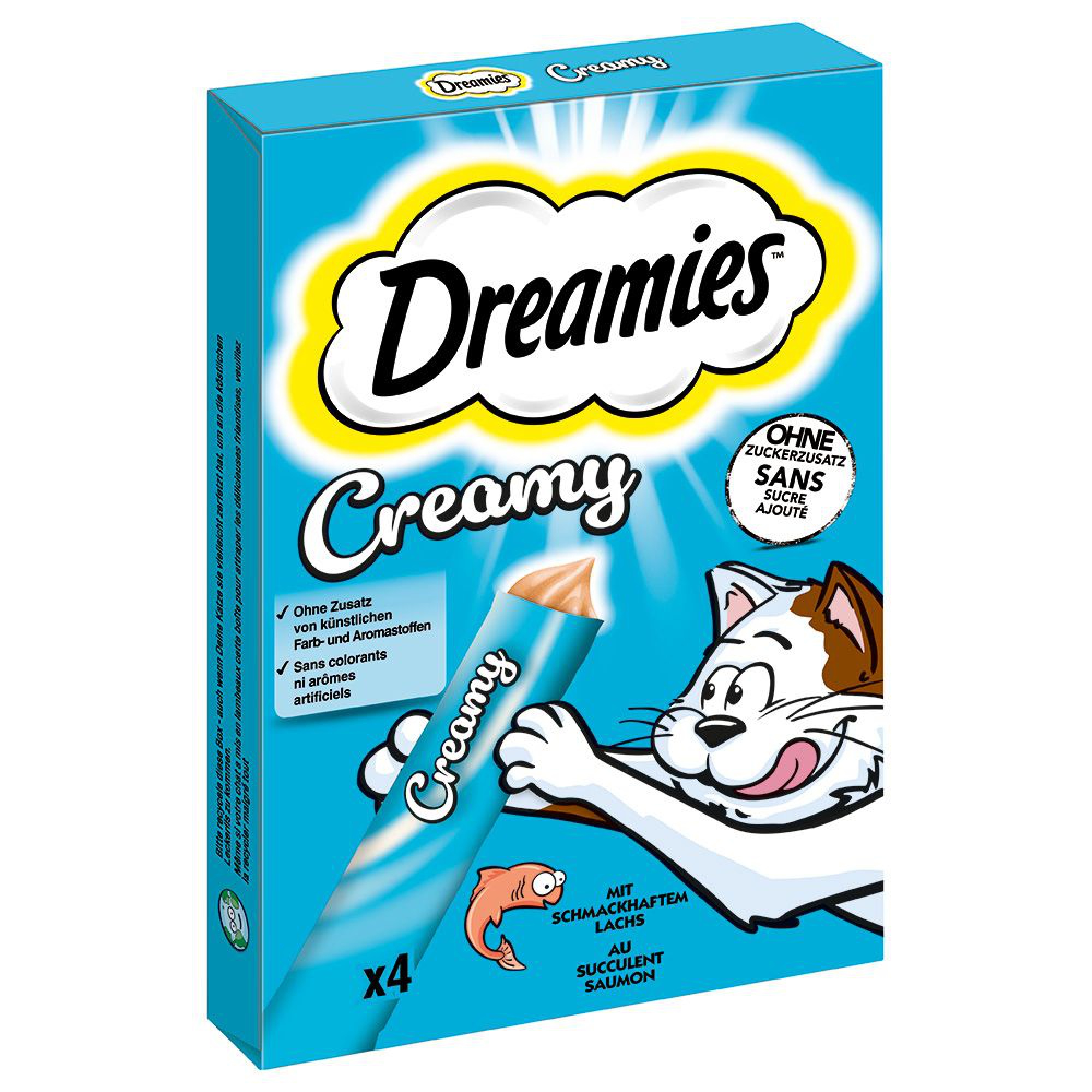 Dreamies Creamy cu somon 4 x 10 g