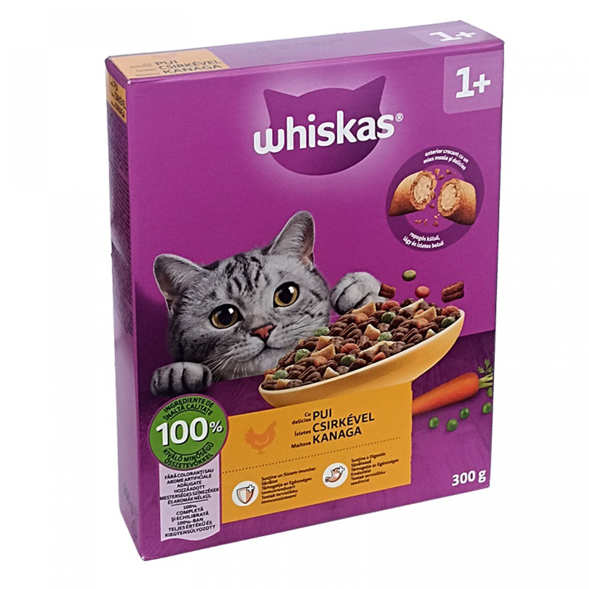 WHISKAS 1+ Adult Trockenfutter mit Huhn 300 g