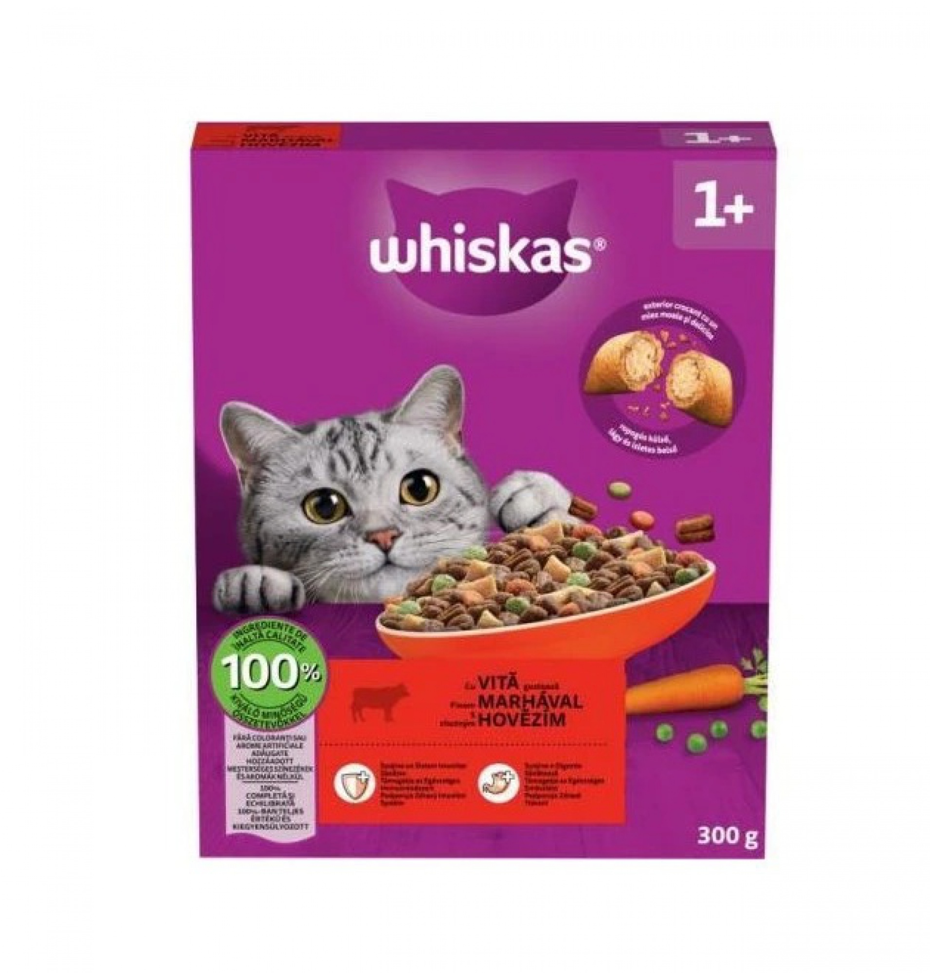 WHISKAS 1+ Trockenfutter mit Rind 300 g