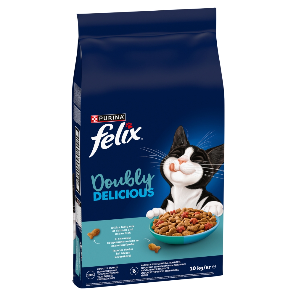 Felix Doubly Delicious száraz macskatáp - lazac, óceáni hal keverék, cékla 10 kg