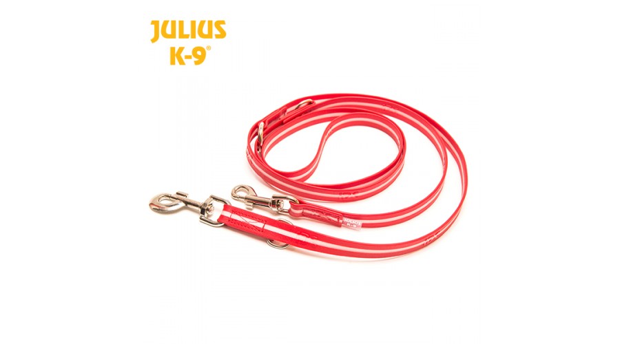 Julius-K9 IDC Lumino verstellbare Leine - Rot 2,2 m (216DP-L-R)