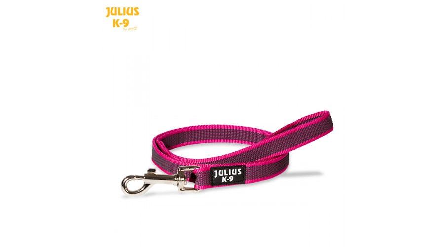 Julius-K9 gummierte Leine, pink 1 m / 20 mm mit Schlaufe 1 m (216GM-PN-S1)