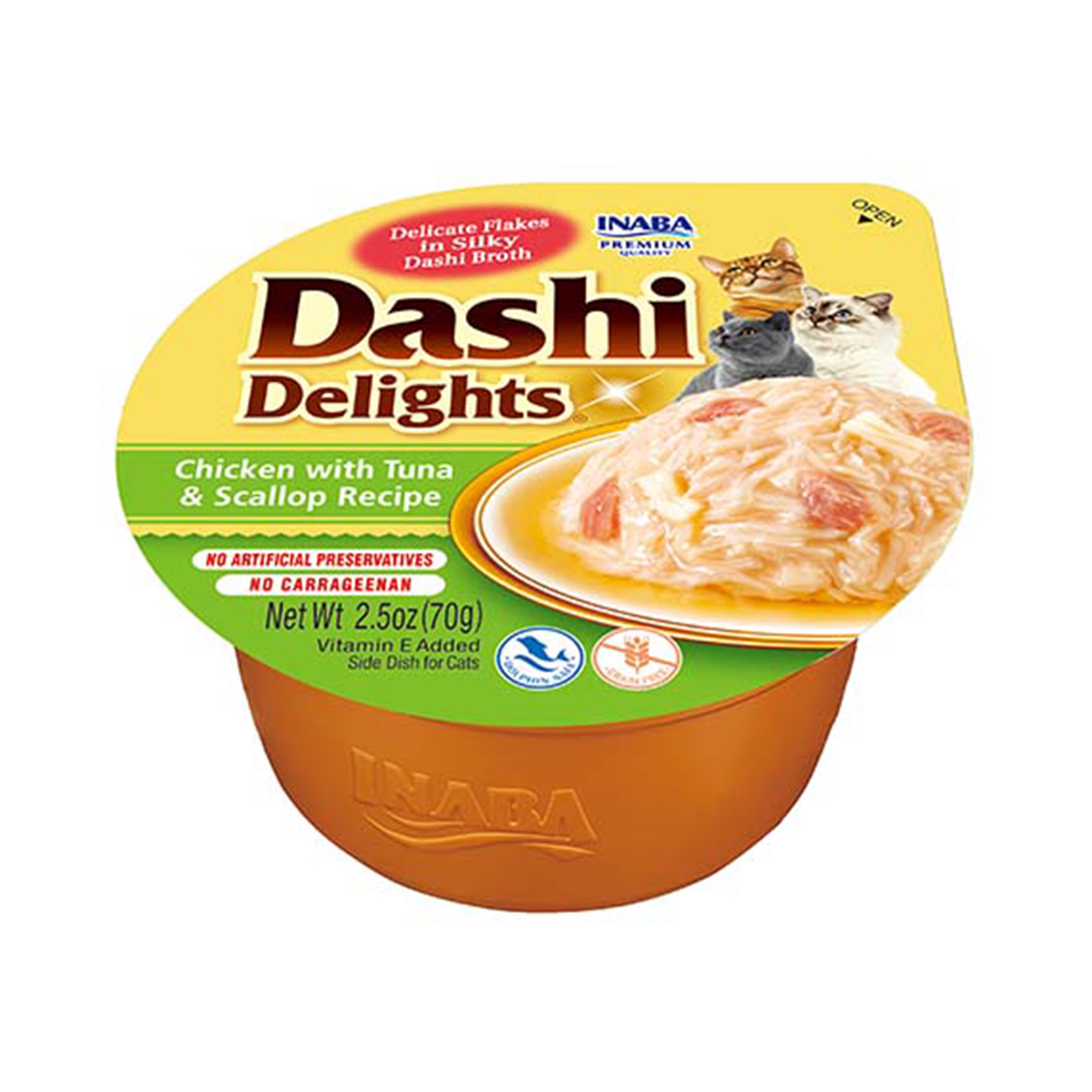 Inaba Cat Dashi Delights nedves macskaeledel - csirke, tonhal, fésűkagyló 70 g